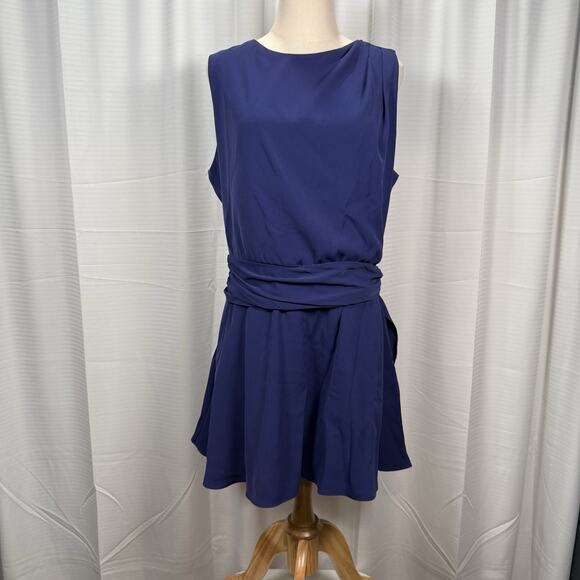 Black Halo Emsley Mini Dress Blue Purple Sleeveless Women's Size 12 - Picture 2 of 11